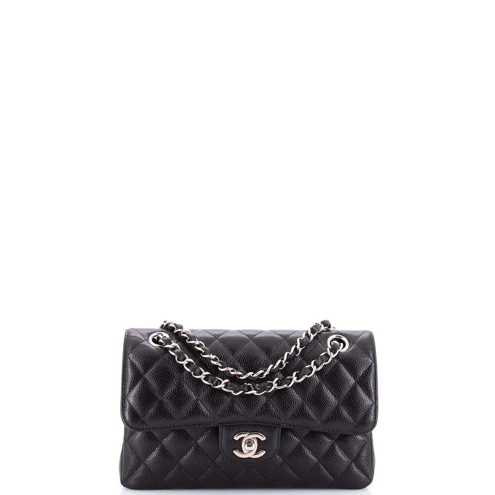 Chanel Small Classic Double Flap Bag Quilted Caviar